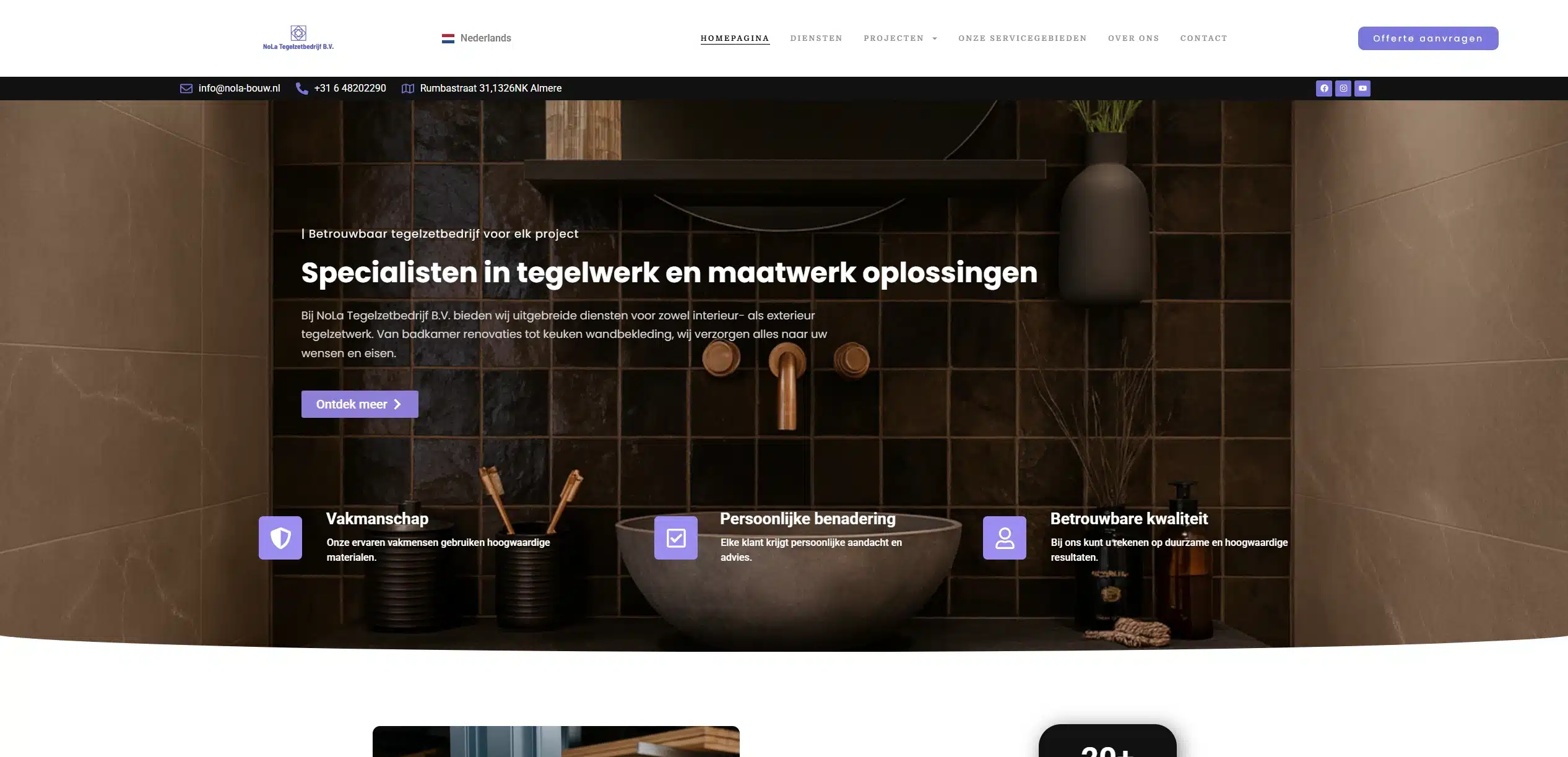 Website portfolio case Nola Tegelzetbedrijf